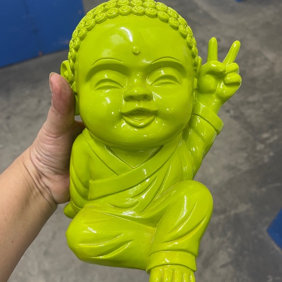 Vibrant Green Baby Buddha Figurine - Picture 2 of 4